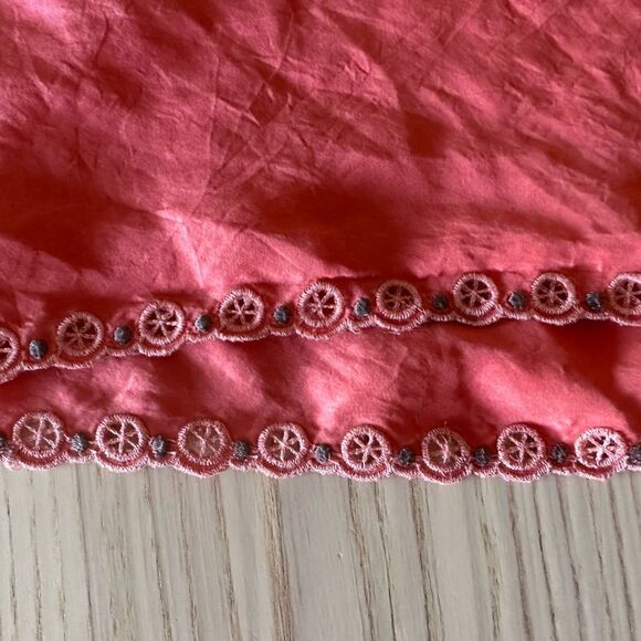 BCBG Max Azria coral silk embroidered tunic with bell sleeves - small - Picture 3 of 9